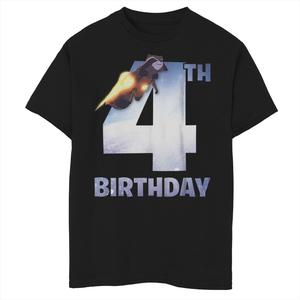 Футболка с рисунком «Стражи Галактики Ракета» на 4-й день рождения для мальчиков 8–20 лет Marvel, черный