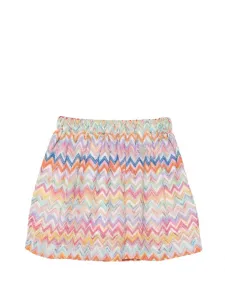 Юбка с зигзагообразным узором Missoni Kids, розовый