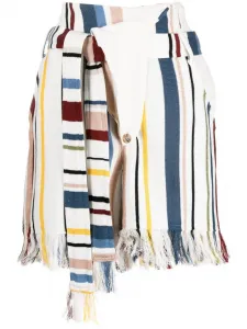 Полосатые шорты с бахромой AMBUSH, нейтральный