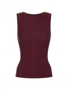 Топ с пуговицами Elisabetta Franchi, коричневый