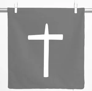 Декоративная наволочка Huuraa, крест, христианский подарок, 40x40 см, стальной серый хлопок, украшение в виде креста Hellweg Druckerei