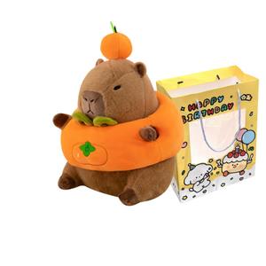 CHONGRONGLIANYU Плюшевая игрушка креативная персиковая капибара плюшевая кукла высота 25см/35см