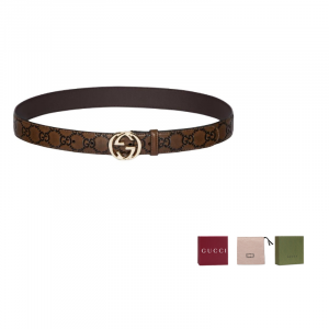 Gucci Кожаные аксессуары, кожаные ремни, женские, коричневые/черный, ширина 3 см