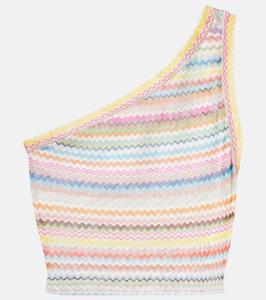 Кроп-топ Zig Zag с одним плечом Missoni, Multicolor Chevron