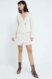 Асимметричная трикотажная мини юбка из 100% хлопка River Island, серый