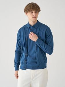 Вязаный кардиган с V-образным вырезом и длинными рукавами из хлопка | Wisting | 30G Современный крой