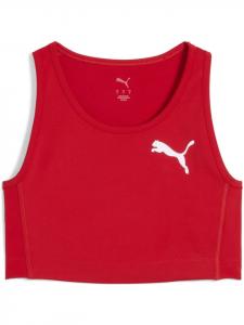 Спортивная футболка "W CROSS THE LINE CROP Top 3.0" красного цвета Puma
