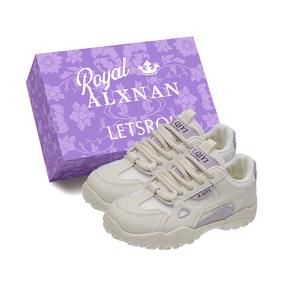 Alxnan Женские кэжуал кеды лоу-топ фиолетовые с коробкой, цвет Purple+Box
