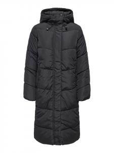 стеганое пальто черного цвета ONLY