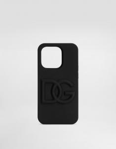 Резиновый чехол для iphone 14 pro с логотипом dg Dolce & Gabbana, черный