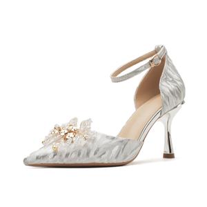 Туфли на тонком каблуке, высокие, женские, 8 см Zomila, Champagne