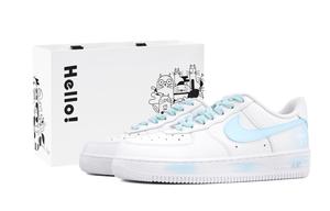 Nike Низкие кроссовки для скейтбординга Air Force 1, устойчивые к истиранию, унисекс, синие, белые