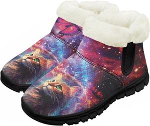 Pzuqiu Зимние детские ботинки для мальчиков и девочек, теплые походные ботинки с меховой подкладкой для улицы, теплые прогулочные ботинки, черная подошва