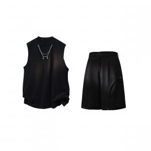 Повседневный спортивный свитер с круглой горловиной Unisex Moderate X1617, черный tank top+черный patchwork studs capri pants