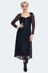 Платье средней длины Voodoo Vixen Vintage Style Lace Midi Dress, черный