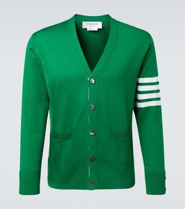 Кардиган из 100% шерсти 4-Bar Thom Browne, Med Green