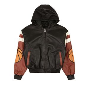 Кожаная баскетбольная куртка Just Don New York, цвет Черный