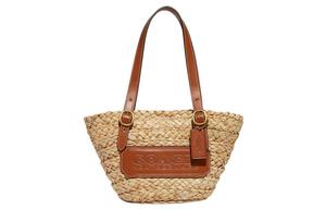 Сумка-шоппер из коровьей кожи, шоппер, дамская сумка, сумка через плечо коричневая COACH