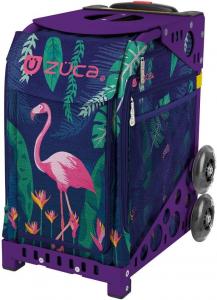 Спортивная сумка-вкладыш ZUCA Florida Flamingo с фиолетовой рамой и мигающими колесами