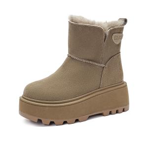 Зимние ботинки женские EBLAN, Khaki (Fleece-Lined)