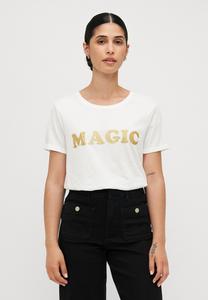 Футболка ONLY Petite ONLOLIVE AMOUR GLITTER , Cloud Dancer/Gold-Coloured/Off-White