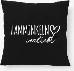 Подушка Huuraa Hamminkeln in Love Gift 40x40 см с наполнителем из черного хлопка Hamminkeln Decor Hellweg Druckerei