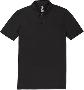 Мужская поло-рубашка Volcom с коротким рукавом из технологичной ткани (V.CO-Tech: влагоотводящая, быстросохнущая) (A0132404 / HAZARD PRO POLO SS) Стильная черная