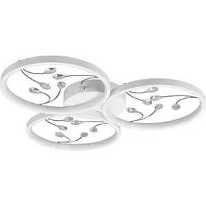 Светильник TRIO Leuchten LED потолочный Groovy светодиодная панель 1 шт. нейтральный белый свет, потолочная лампа 4000K с декоративным стеклом, 3 уровня яркости, LED 30W 3800 люмен Trio Leuchten, Weiß matt