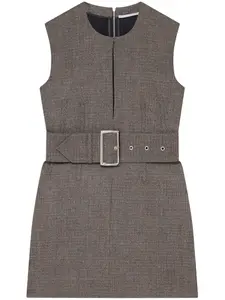 Платье мини без рукавов с поясом STELLA MCCARTNEY, серый