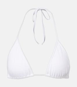 Верх бикини с монограммой и ажурным узором Toteme, белый