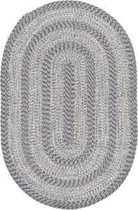Ковер SAFAVIEH, 183 x 244 см, Washable Rug Braided Collection - Oval, Grey, ручной работы, для помещений и улицы, устойчивый к погодным условиям, идеален для патио, гостиной, прихожей, столовой (BRA265F)