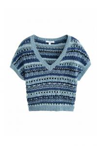 Футболка с принтом REGULAR FIT STITCH V-NECK SHORT SLEEVE Next, синий