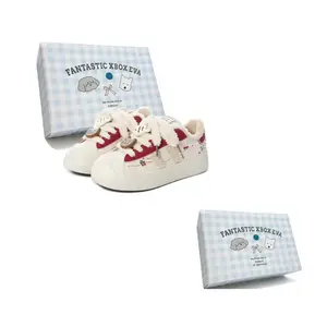 Низкие женские скейтерские кеды FANTASTIC XBOX, бежевый/красный