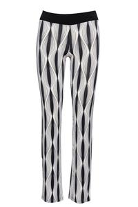 Черно-Белые брюки стрейч Conquista, черный