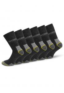 Носки Normani WORK WOOL THERMAL 6 PACK, Schwarz/Grau/Gelb/Black