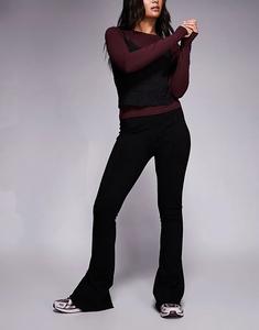 Расклешенные брюки ASOS DESIGN с защипами черного цвета