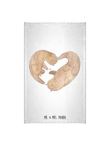 Mr. & Mrs. Panda Полотенце, выдра, сердце, без слов, белое