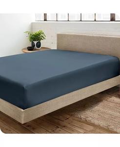 Простыня King из органического хлопка и сатина на подкладке Bare Home, синий