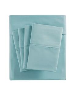 Комплект постельного белья из 6 предметов, сатин из смесовой хлопковой ткани с плотностью 800 нитей, размер King Madison Park, цвет aqua