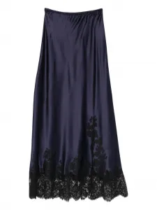 Шелковая пижама с кружевом Carine Gilson, синий