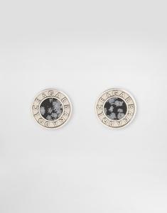 Запонки с логотипом и камнями DOLCE & GABBANA, серебряный