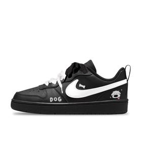 Nike Скользящие низкие детские кроссовки для скейтбординга Court Borough Black White Unisex