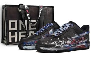 Nike Кроссовки Air Force 1 для скейтбординга, износостойкие, низкие, унисекс, черные