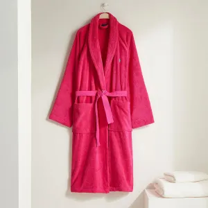 Хлопковый халат 450 гр/м2 Polo Player 24 Ralph Lauren Home, фуксия