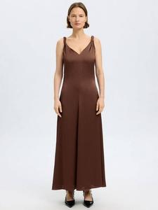 Платье макси Nora с перекрученными бретелями Selected, Chestnut