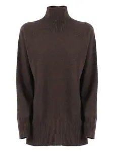 Свитер с высоким воротником и рукавами реглан Kangra, коричневый
