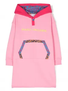 Платье с капюшоном и вышитым логотипом Marc Jacobs Kids, розовый