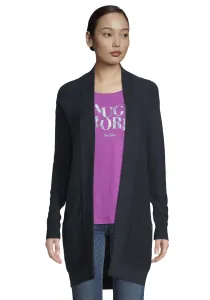 Длинный кардиган TOM TAILOR из ребристой вязки с накладными карманами, синий