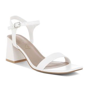 Женские туфли на массивном каблуке Kazara из искусственной кожи с металлическим блеском London Rag, White