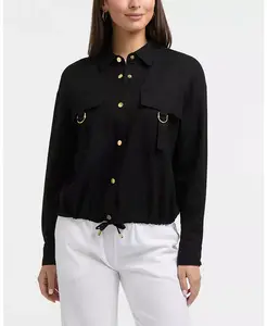 Женская куртка-сафари из льняной смеси Ellen Tracy, черный